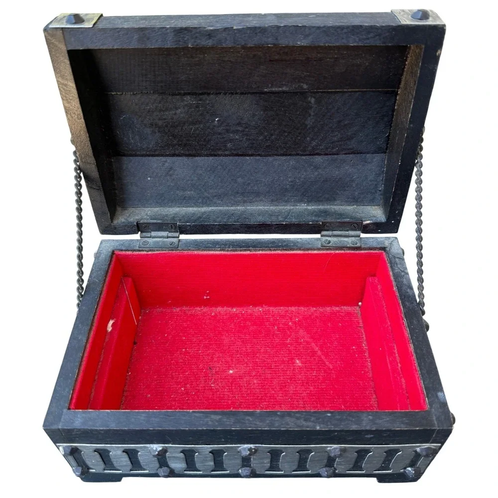 Vintage Gothic Jewelry Box Medieval Castle Trinket Treasure Chest Made in Japan